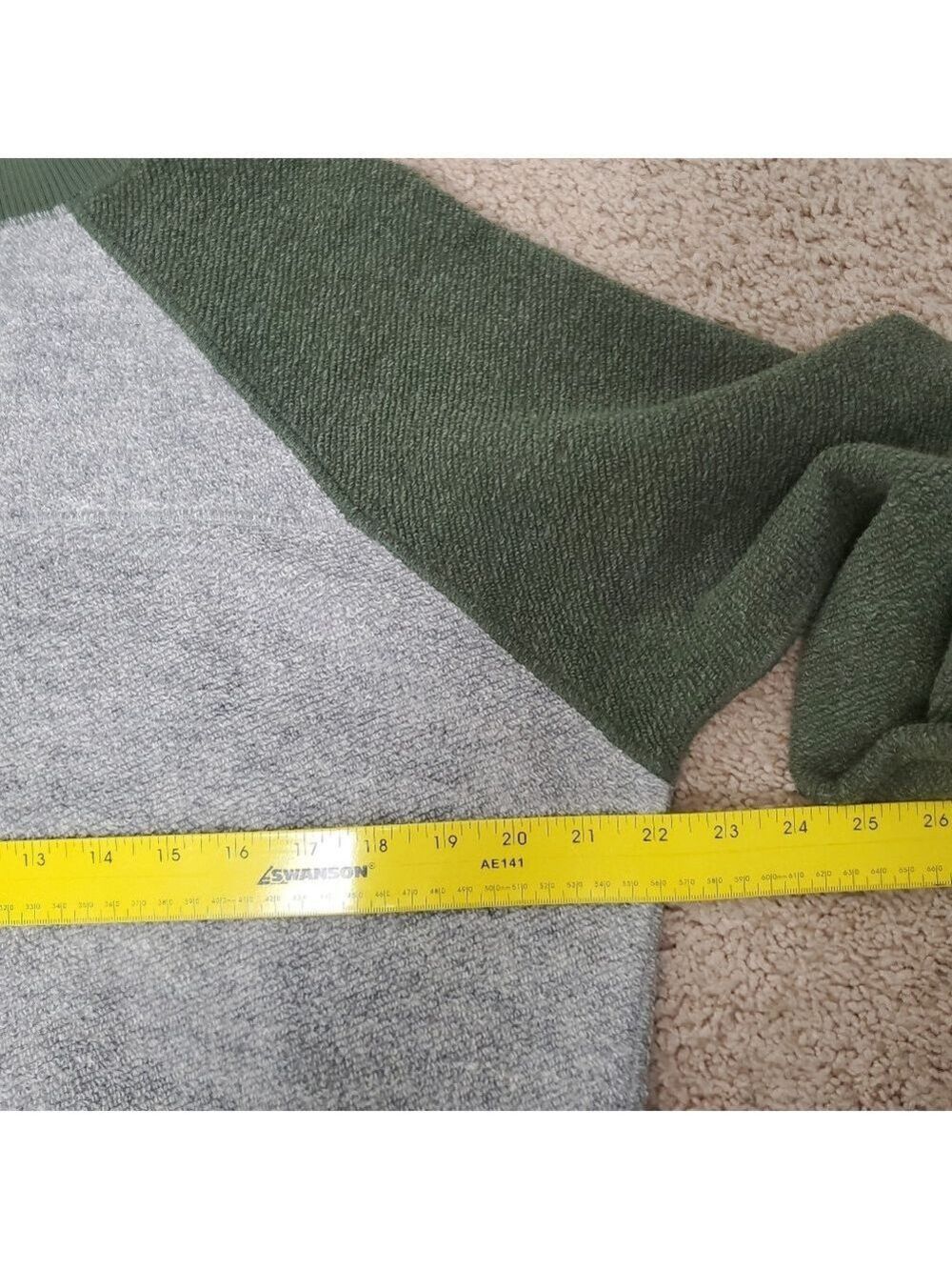 Prana Color Block Pullover Sweater XS Gray Olive Green - Picture 6 of 11